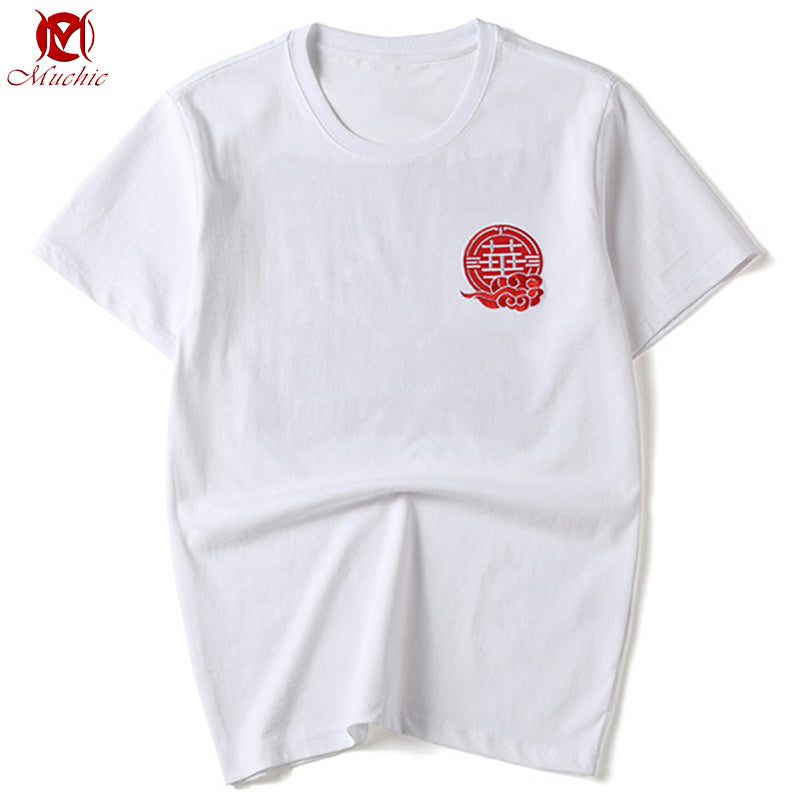 Unisex Intangible Cultural Heritage Propitious Dragon Embroidery T-shirt(Hand Embroidered) (Duty Free)