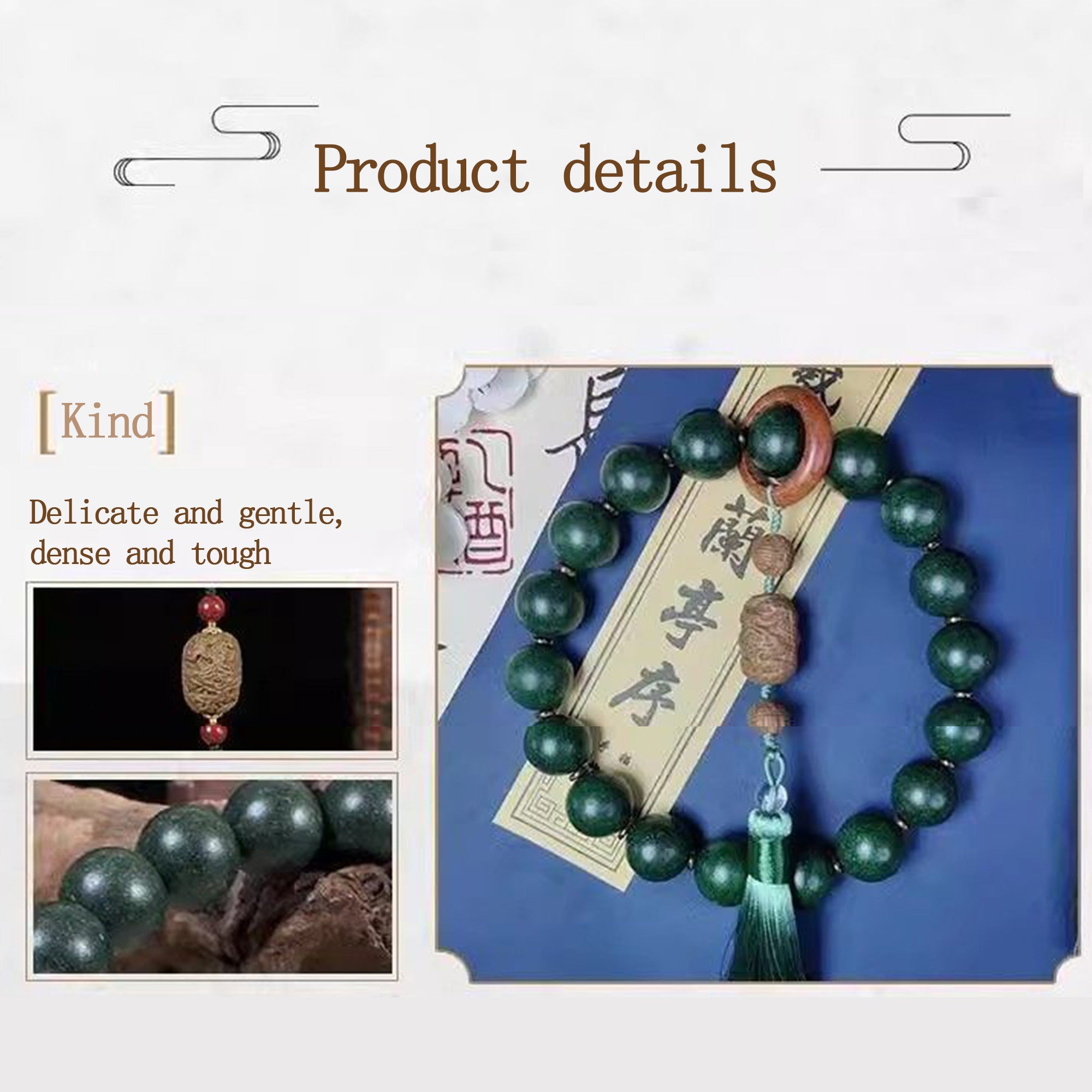 Chinese Intangible Cultural Heritage Lavender Chinese Medicine Rosary (Protective Beads)(duty free)