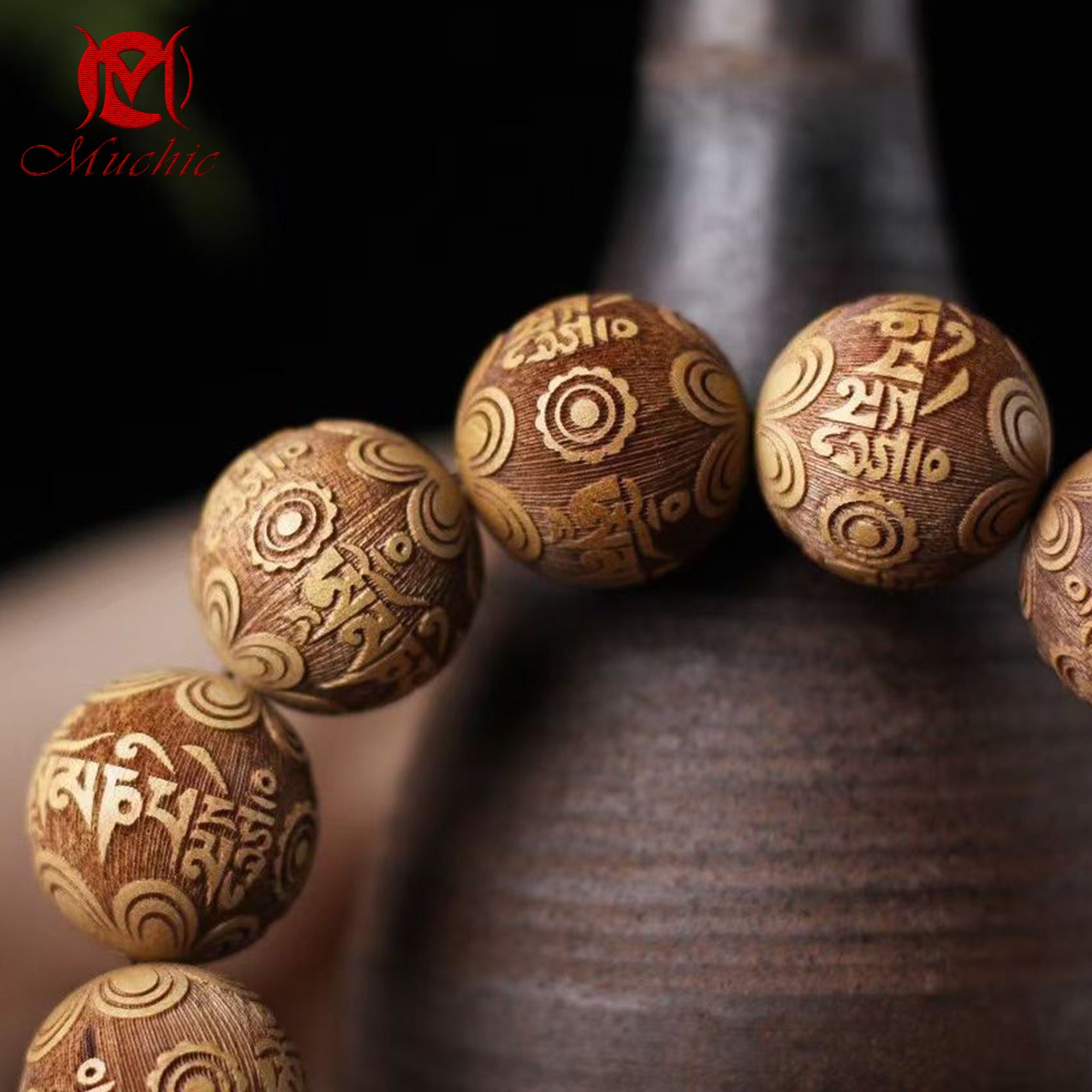 Chinese craftsmen carefully crafted intangible cultural heritage golden nanmu Buddhist beads for men and women(duty free)