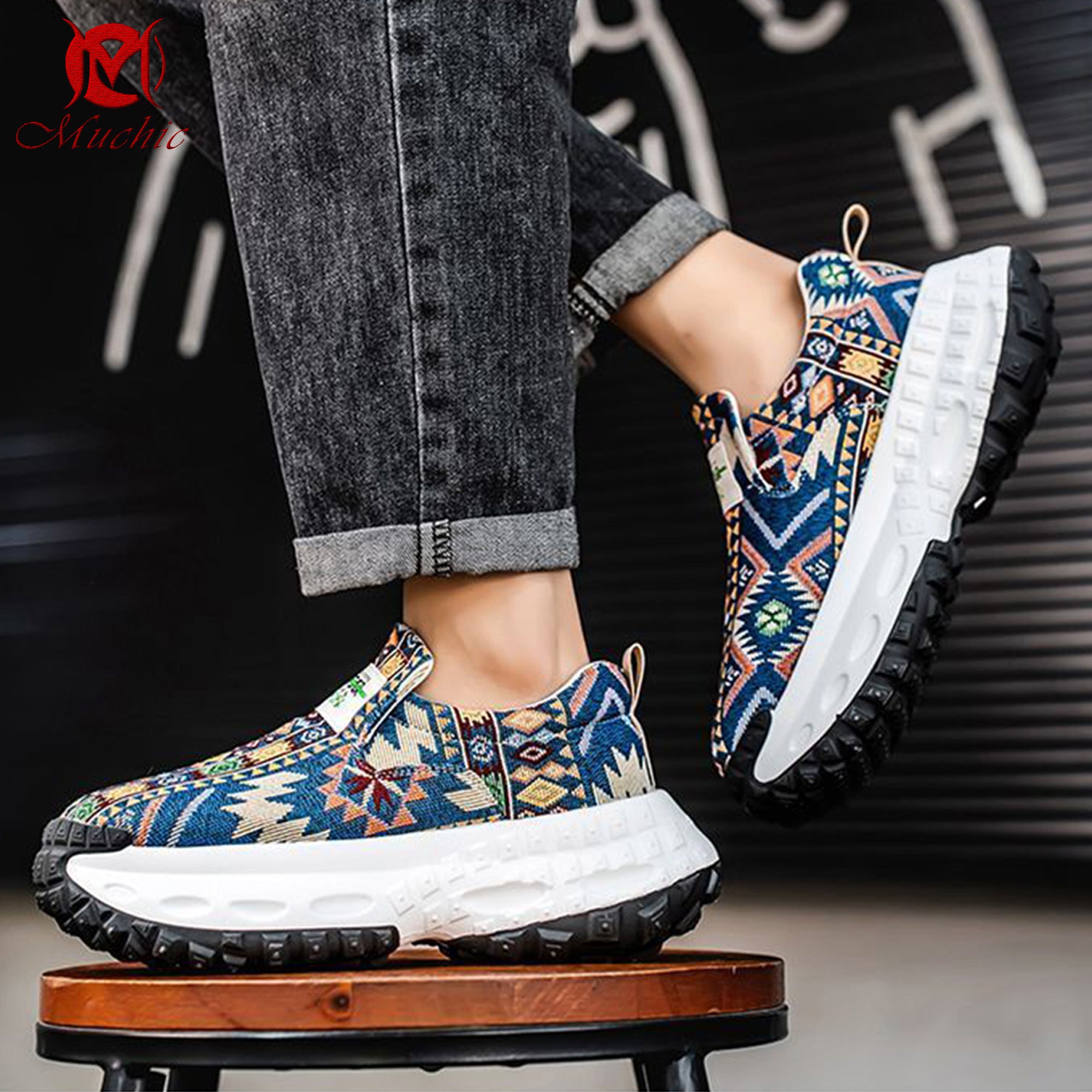 Deodorant, breathable, height-enhancing tire-soled trendy men's shoes(duty free)