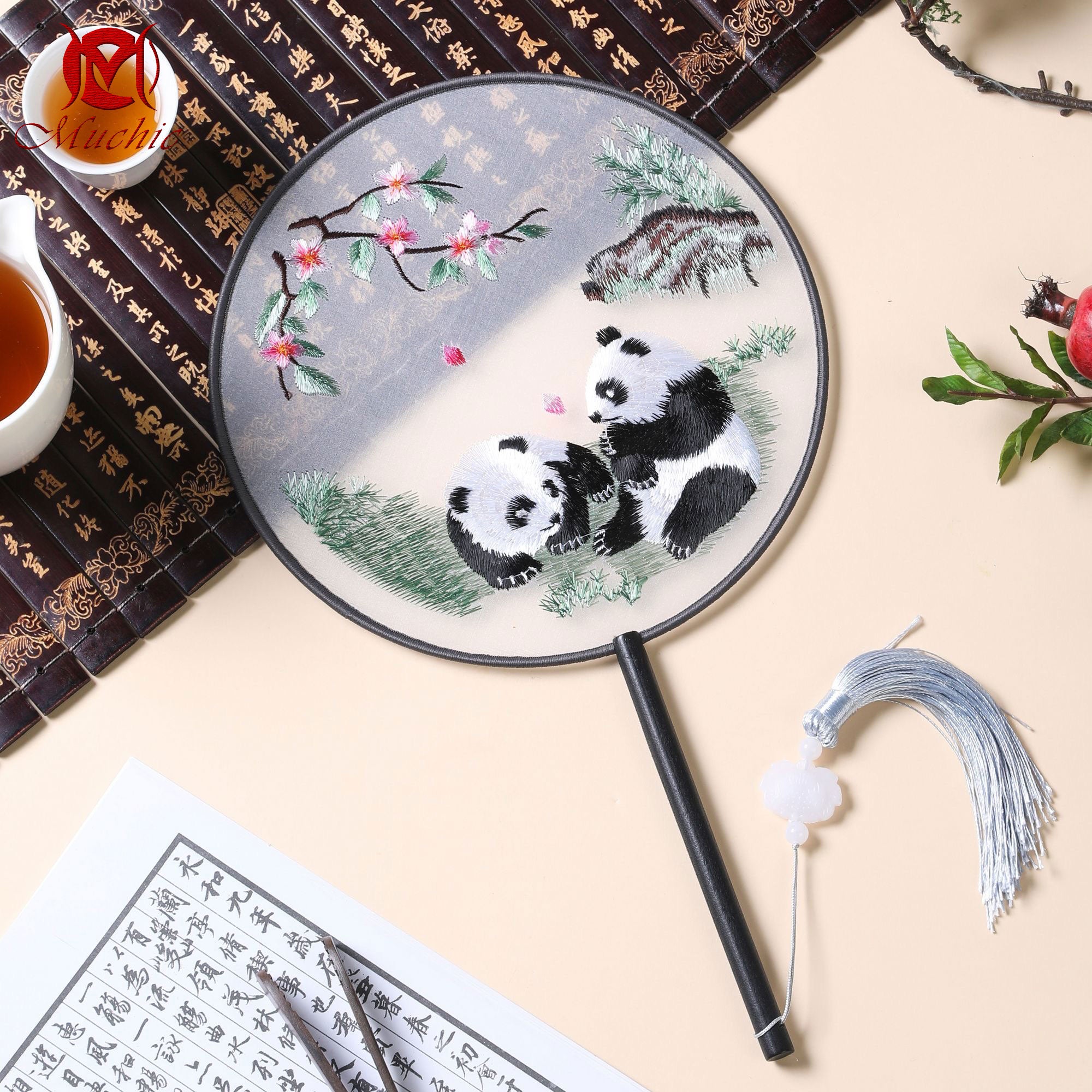 Intangible Cultural Heritage Embroidered Fan (Hand embroidery)(duty free)