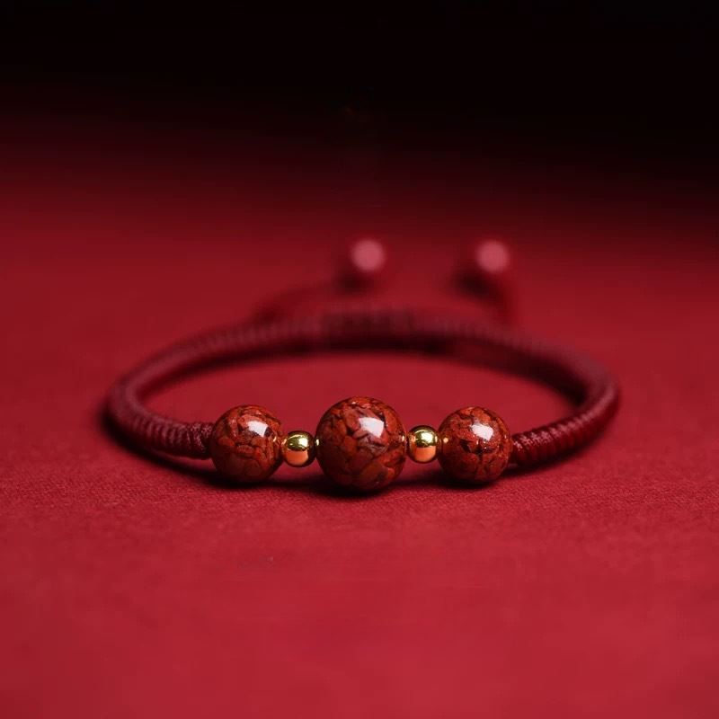 Red String Cinnabar Bracelet – Spiritual Protection Energy Jewelry