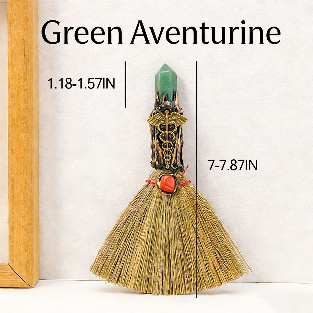 Natural Crystal Cleansing Broom | Home Energy Purification & Spiritual Decor