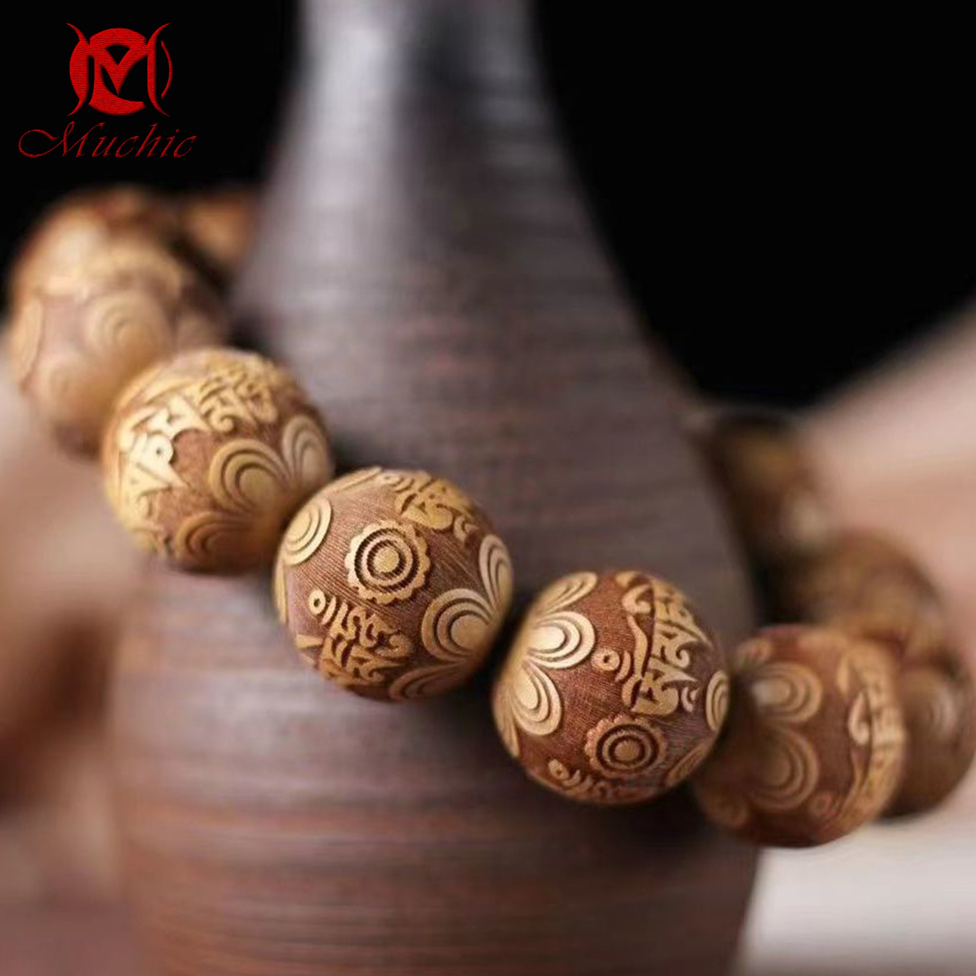 Chinese craftsmen carefully crafted intangible cultural heritage golden nanmu Buddhist beads for men and women(duty free)