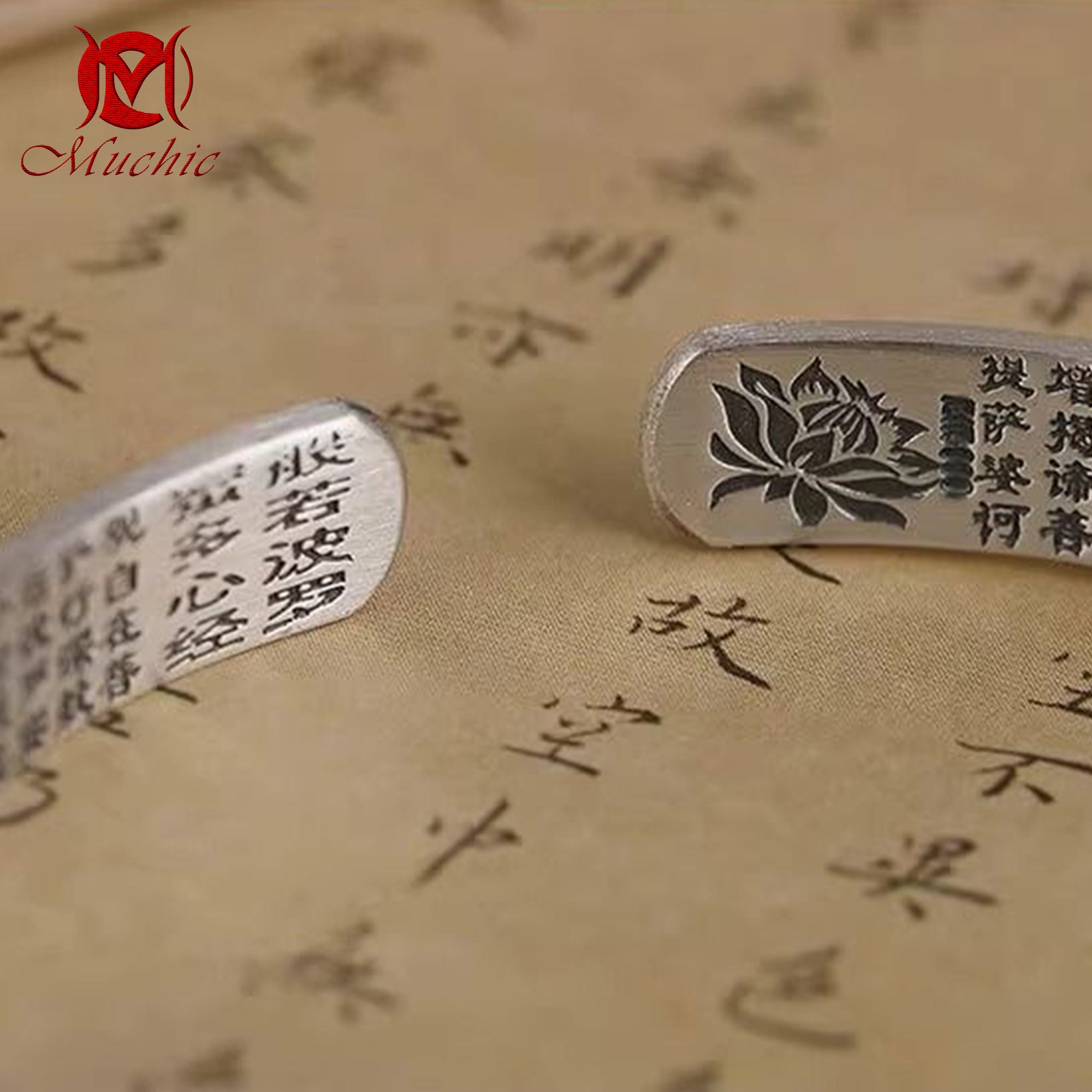 925 sterling silver vintage om mani padme hum buddha silver lotus bracelet for men and women(duty free)