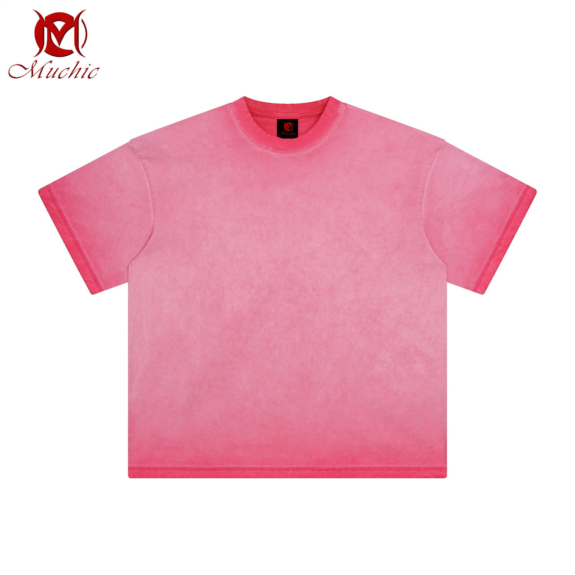 Dopamine washed distressed short-sleeved T-shirt men's retro batik white round neck T-shirt (tax-free)