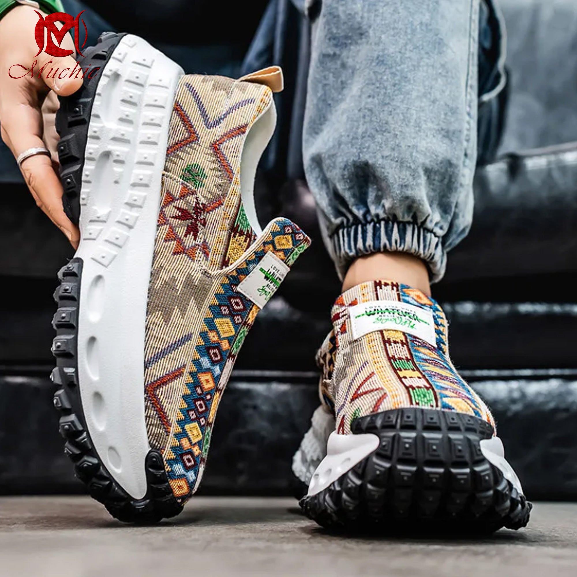 Deodorant, breathable, height-enhancing tire-soled trendy men's shoes(duty free)