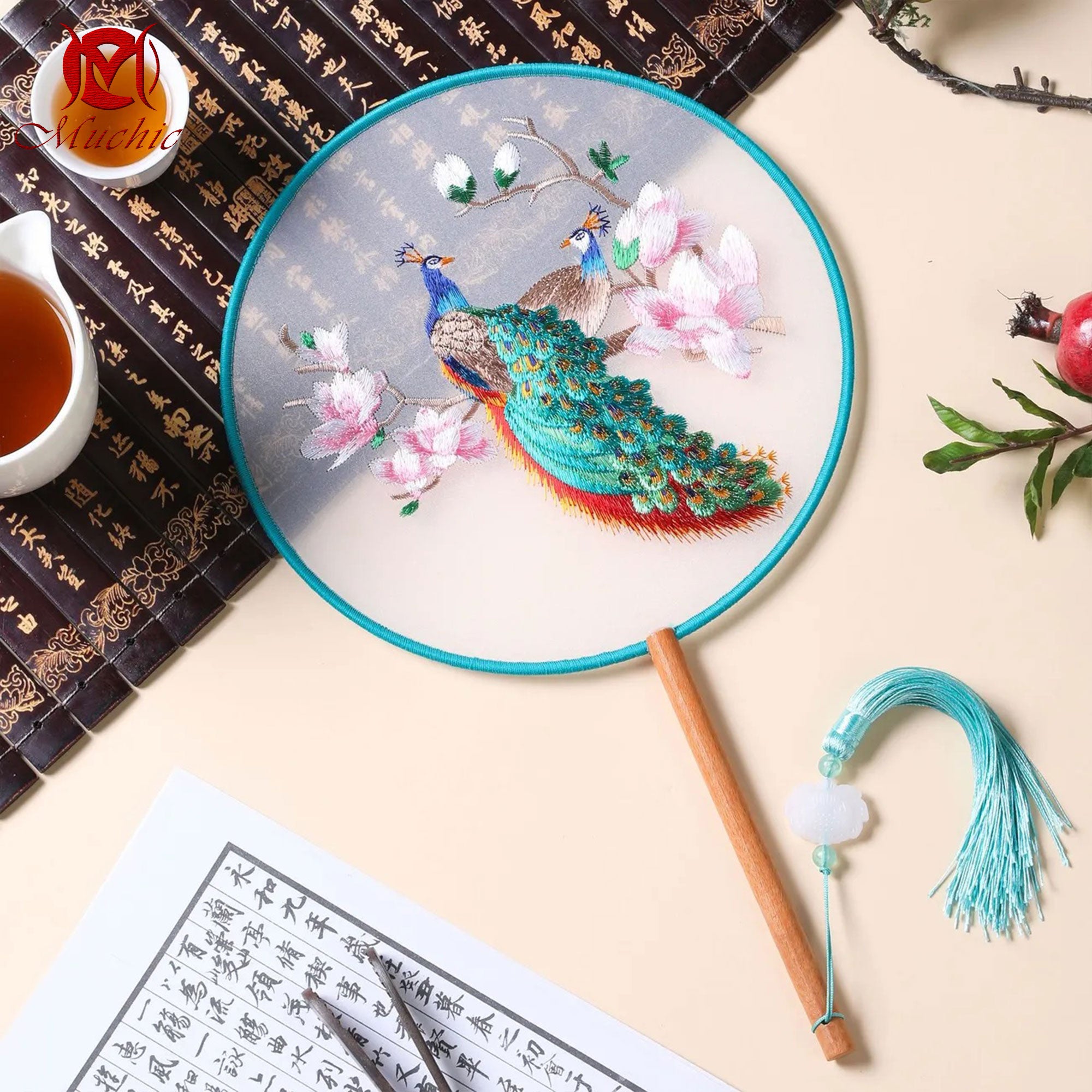 Intangible Cultural Heritage Embroidered Fan (Hand embroidery)(duty free)