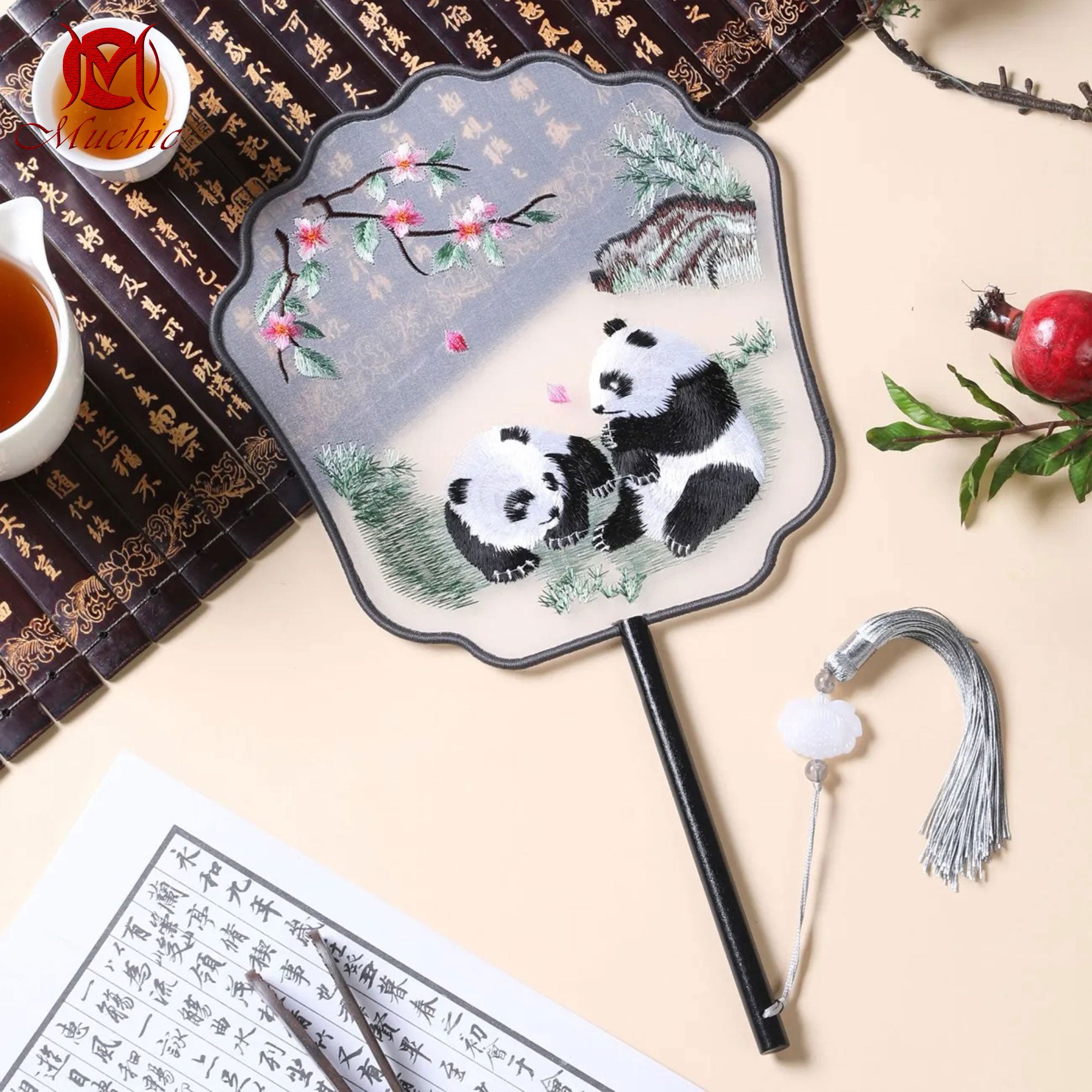 Intangible Cultural Heritage Embroidered Fan (Hand embroidery)(duty free)