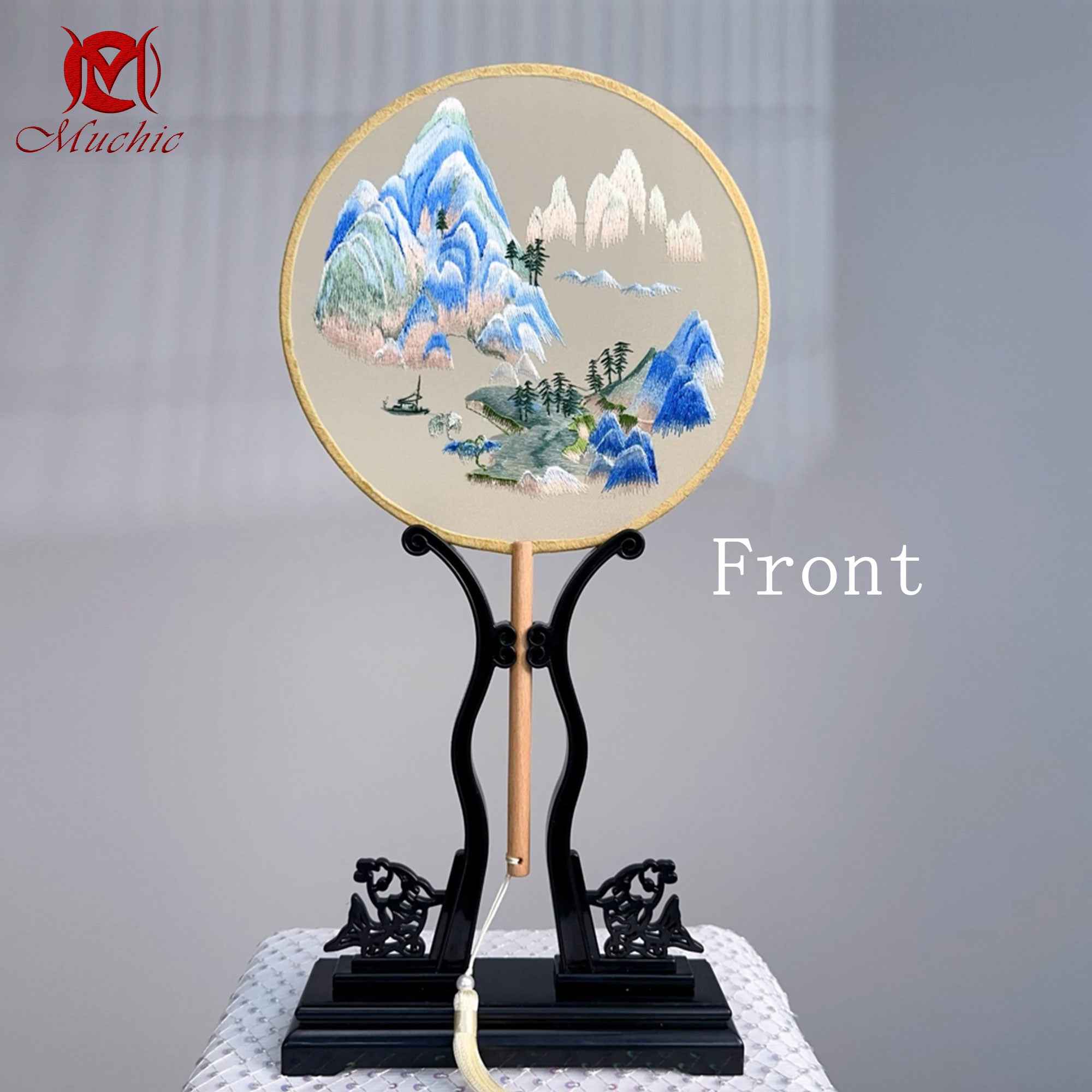 Intangible Cultural Heritage Embroidered Fan (Hand embroidery)(duty free)