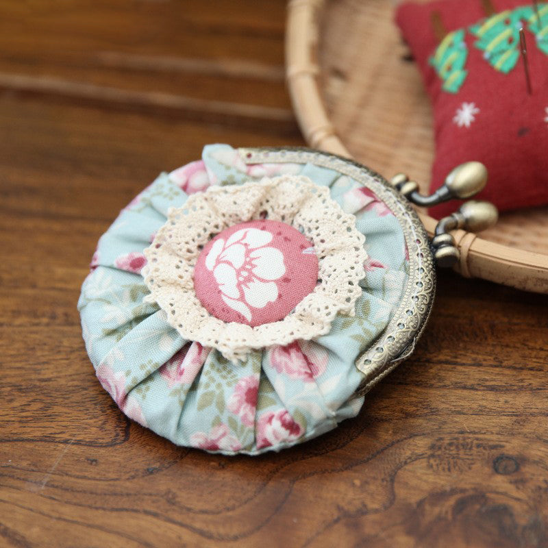 Lu Embroidery Hand-Embroidery Diy Material Bag Three-Dimensional Ribbon Embroidery Su Embroidery Homemade Embroidery Frame Purse(duty free)