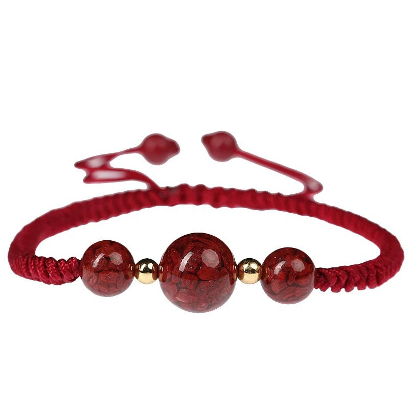 Red String Cinnabar Bracelet – Spiritual Protection Energy Jewelry