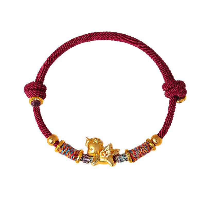 999 Silver Horse Red String Bracelet – Luck, Strength & Protection