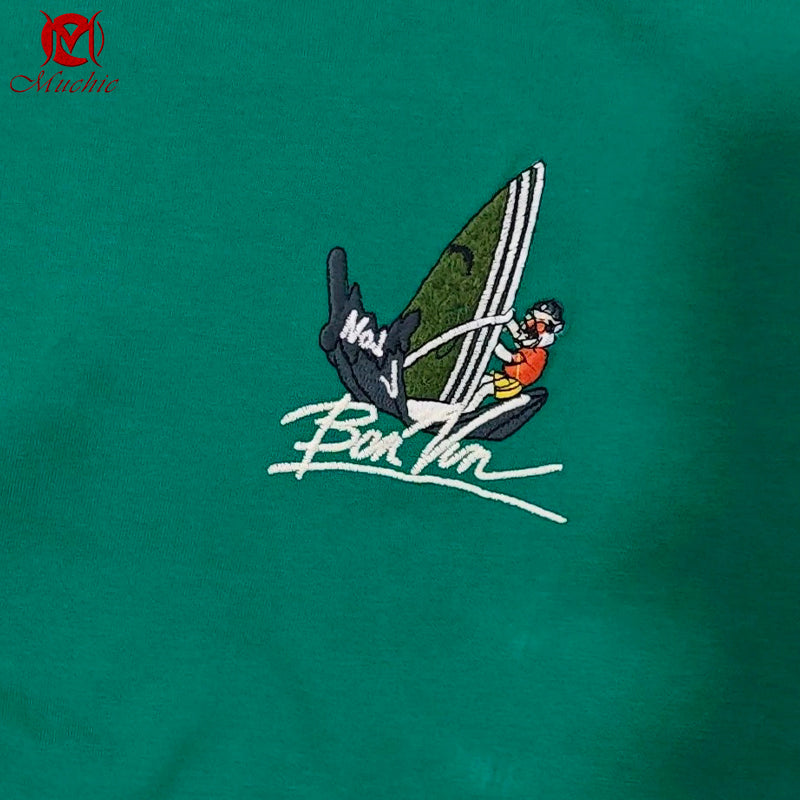 Unisex cartoon "sailboat" fun graphic print crew neck T-shirt(duty free)