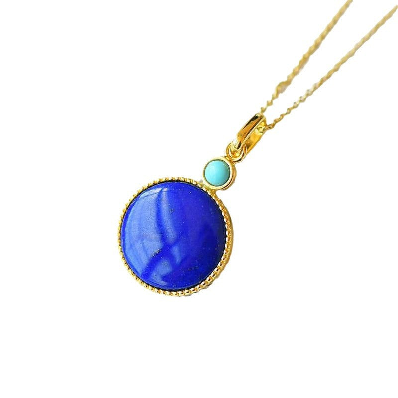 Natural Lapis Lazuli Necklace – Elegant Gold Pendant