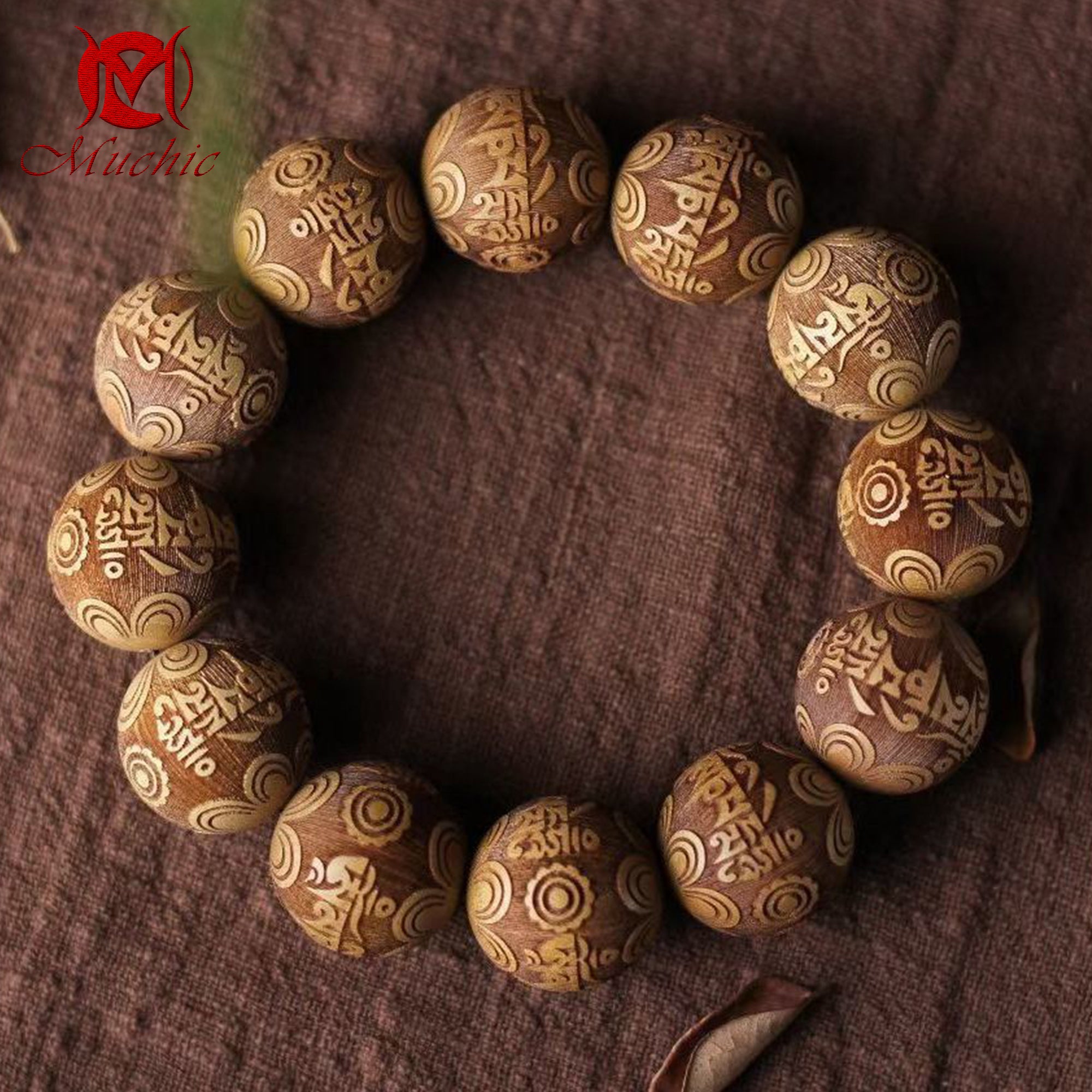 Chinese craftsmen carefully crafted intangible cultural heritage golden nanmu Buddhist beads for men and women(duty free)