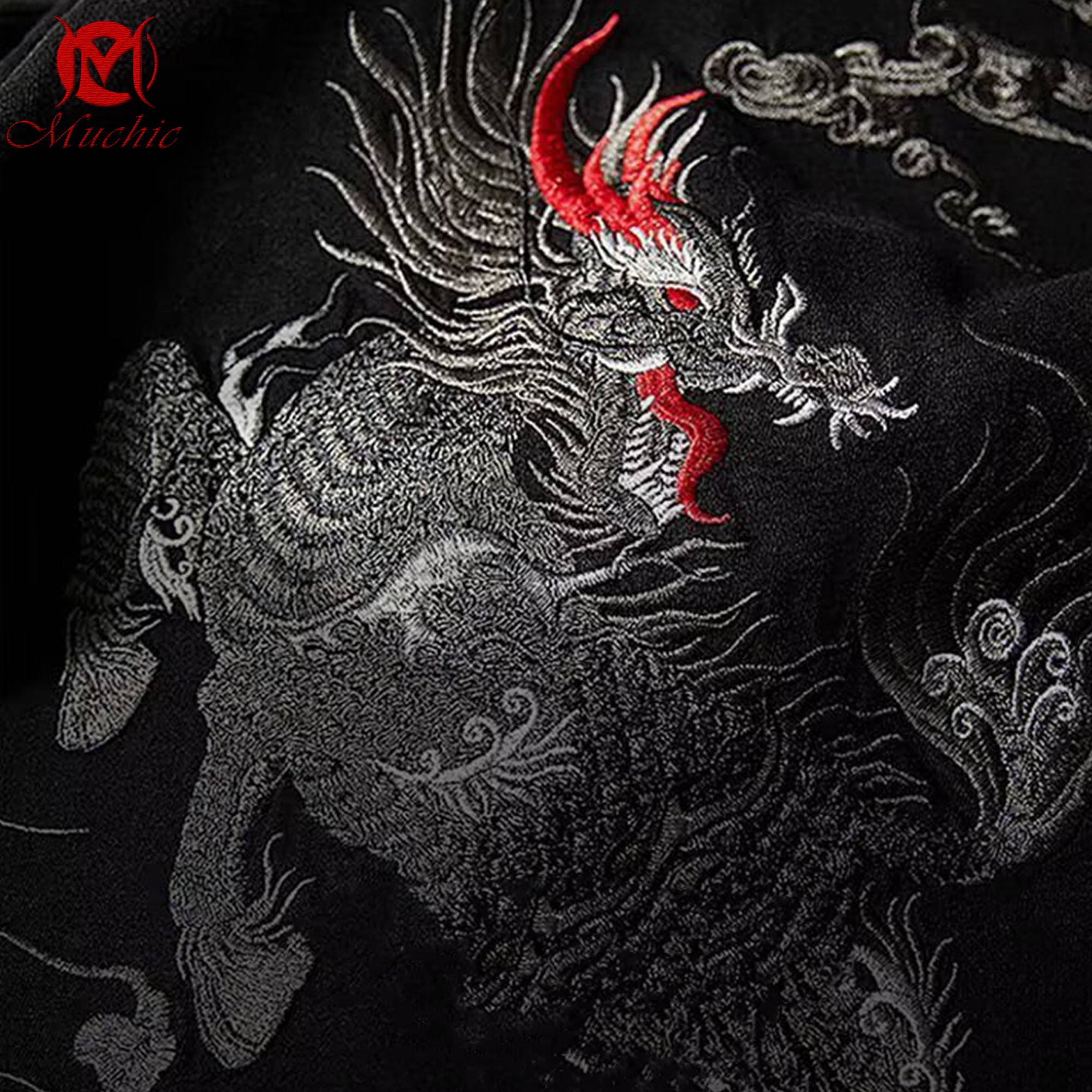 Unisex Intangible Cultural Heritage Kirin Embroidered T-shirt(Hand Embroidery) (Duty Free)