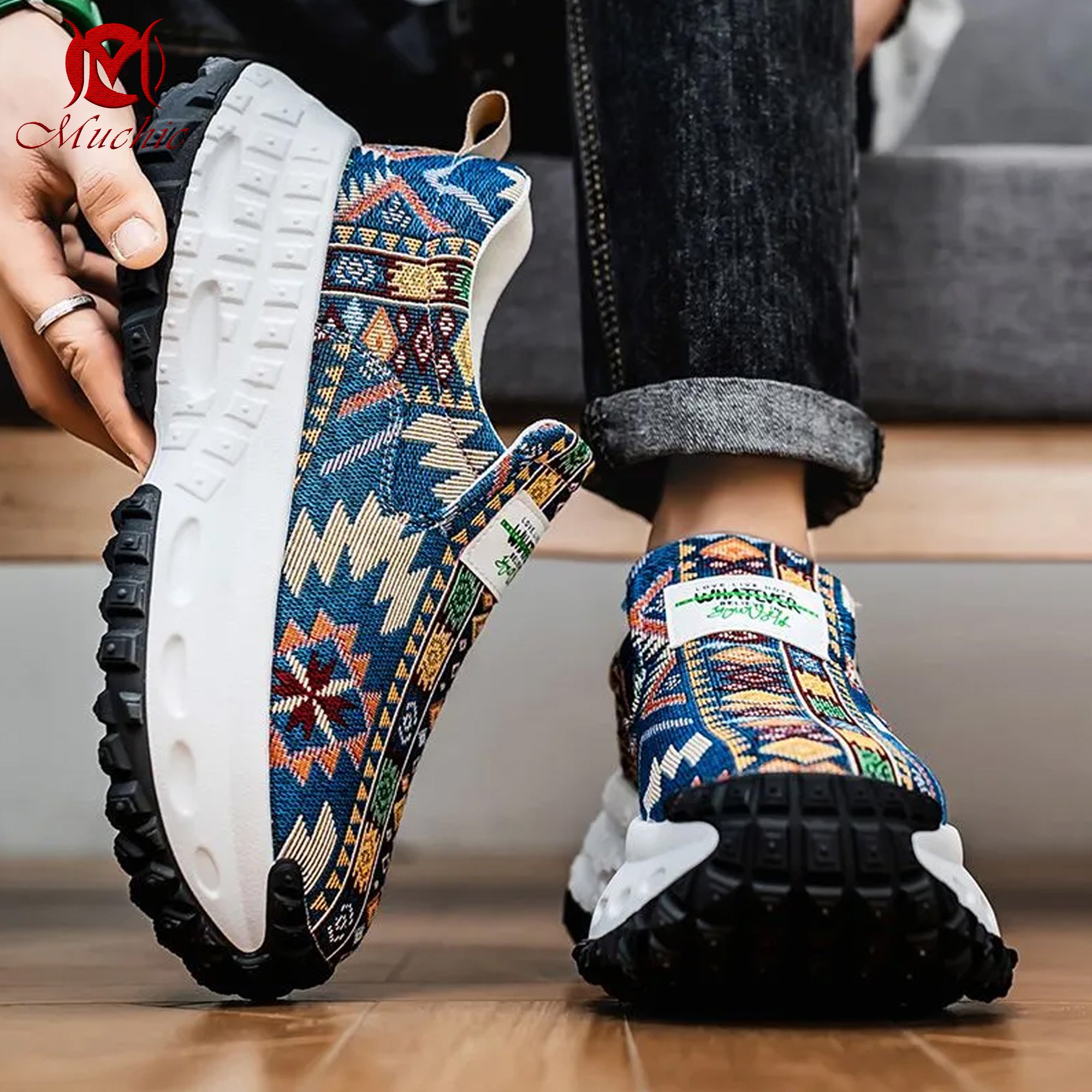 Deodorant, breathable, height-enhancing tire-soled trendy men's shoes(duty free)