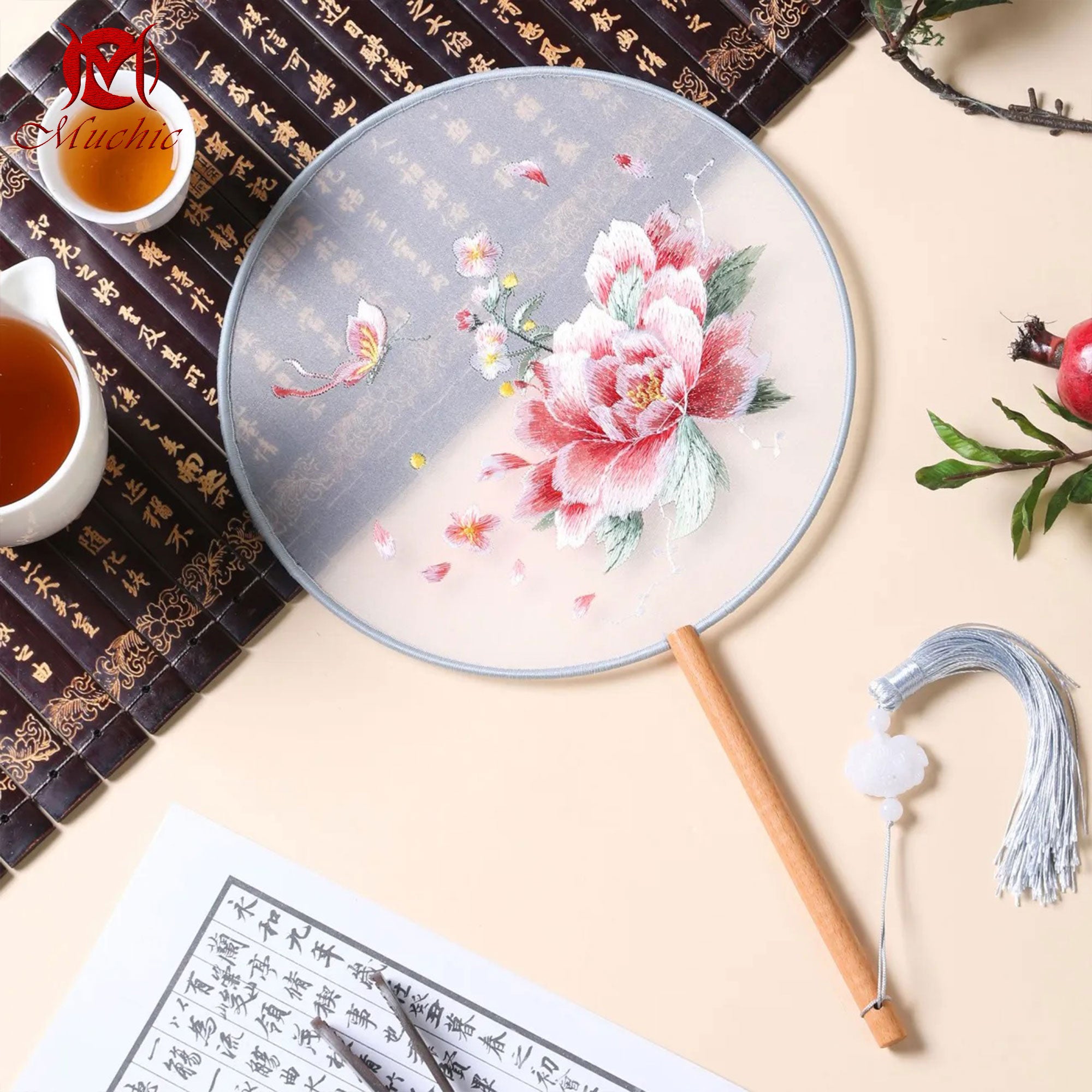 Intangible Cultural Heritage Embroidered Fan (Hand embroidery)(duty free)