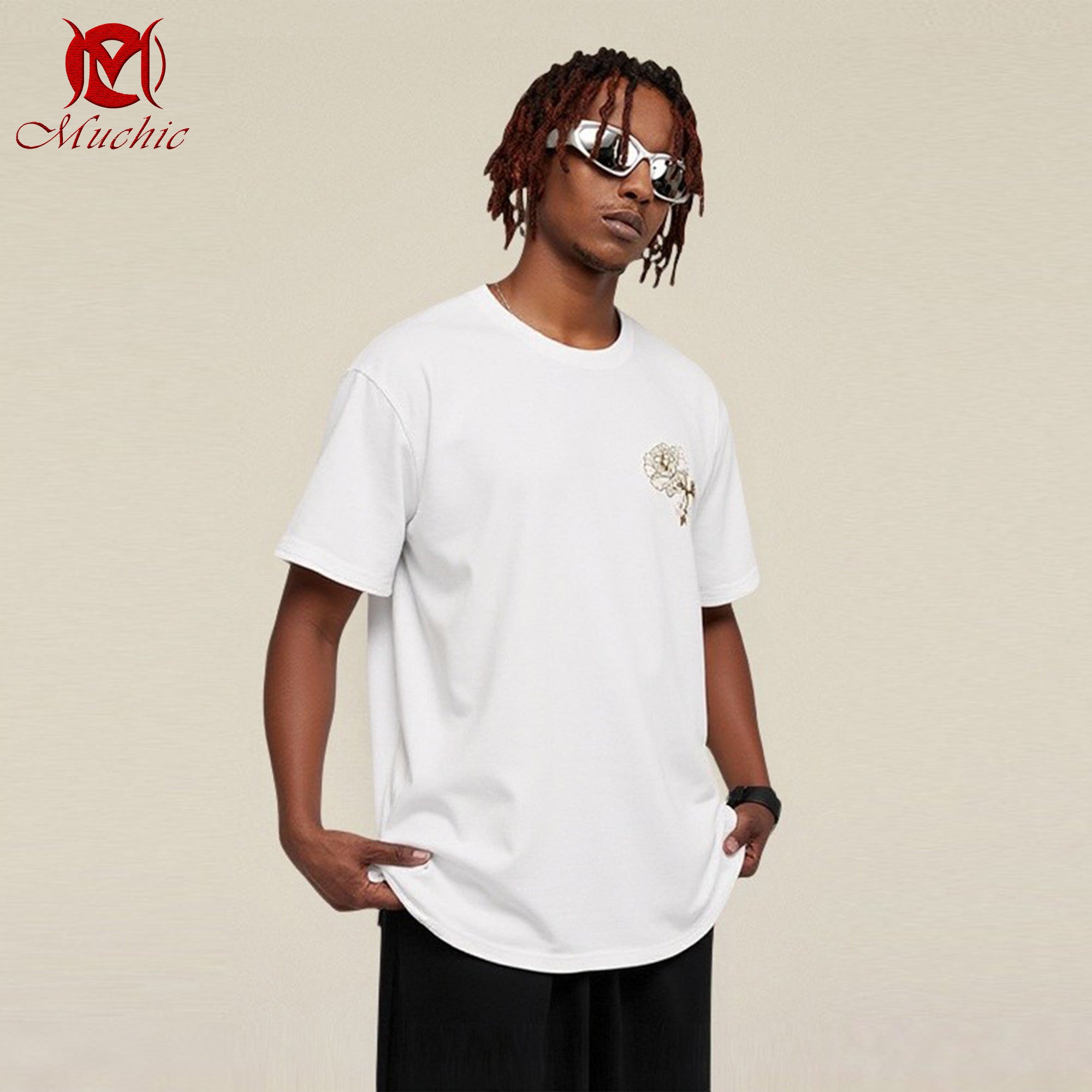 Unisex Intangible Cultural Heritage Dragon Embroidery T-shirt(Hand Embroidered) (Duty Free)