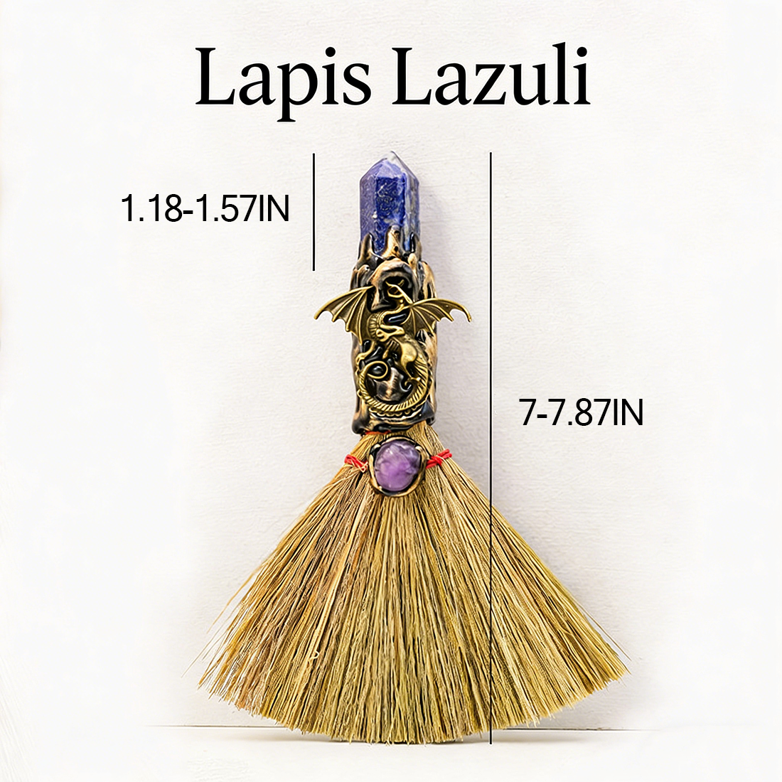 Natural Crystal Cleansing Broom | Home Energy Purification & Spiritual Decor