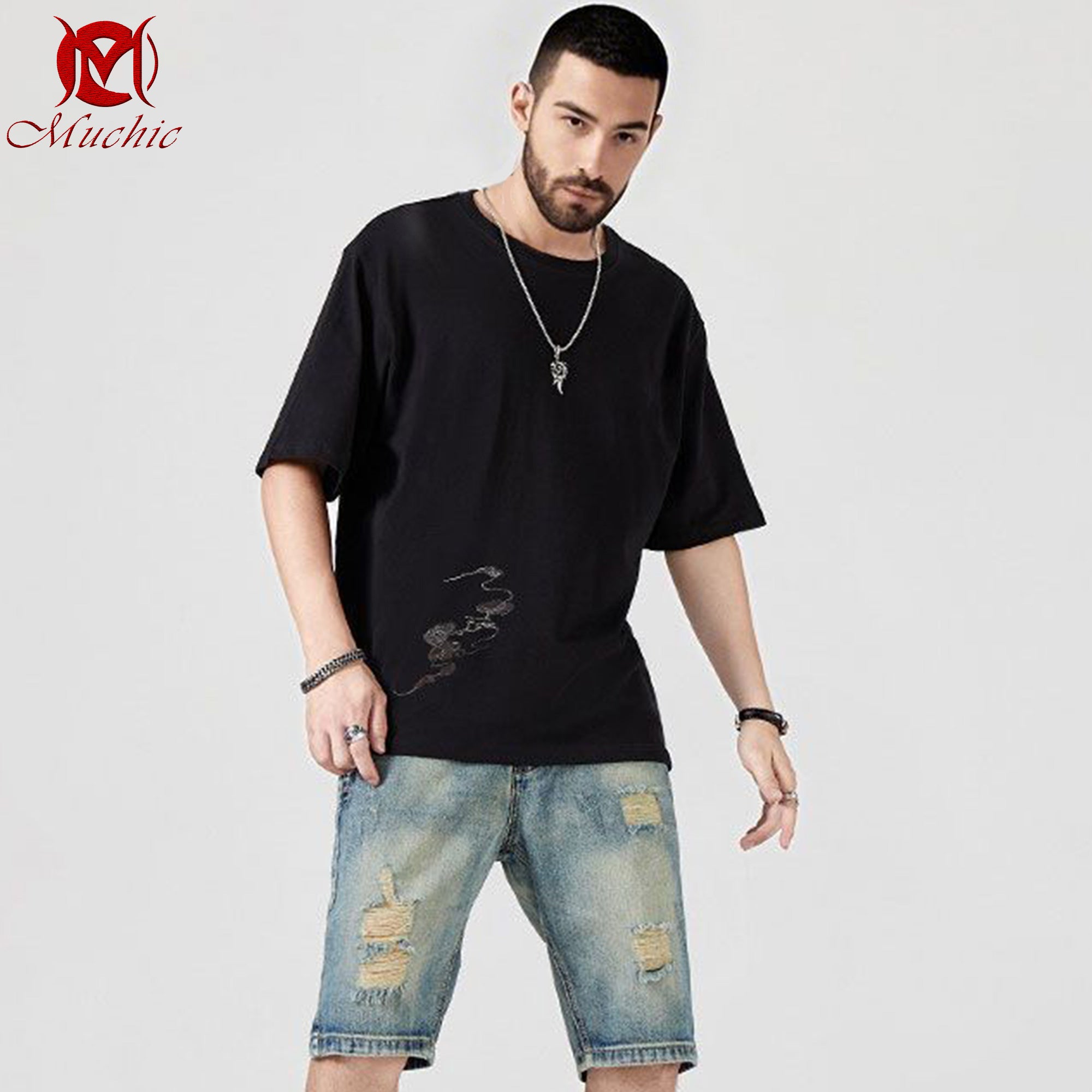 Unisex Intangible Cultural Heritage Kirin Embroidered T-shirt(Hand Embroidery) (Duty Free)