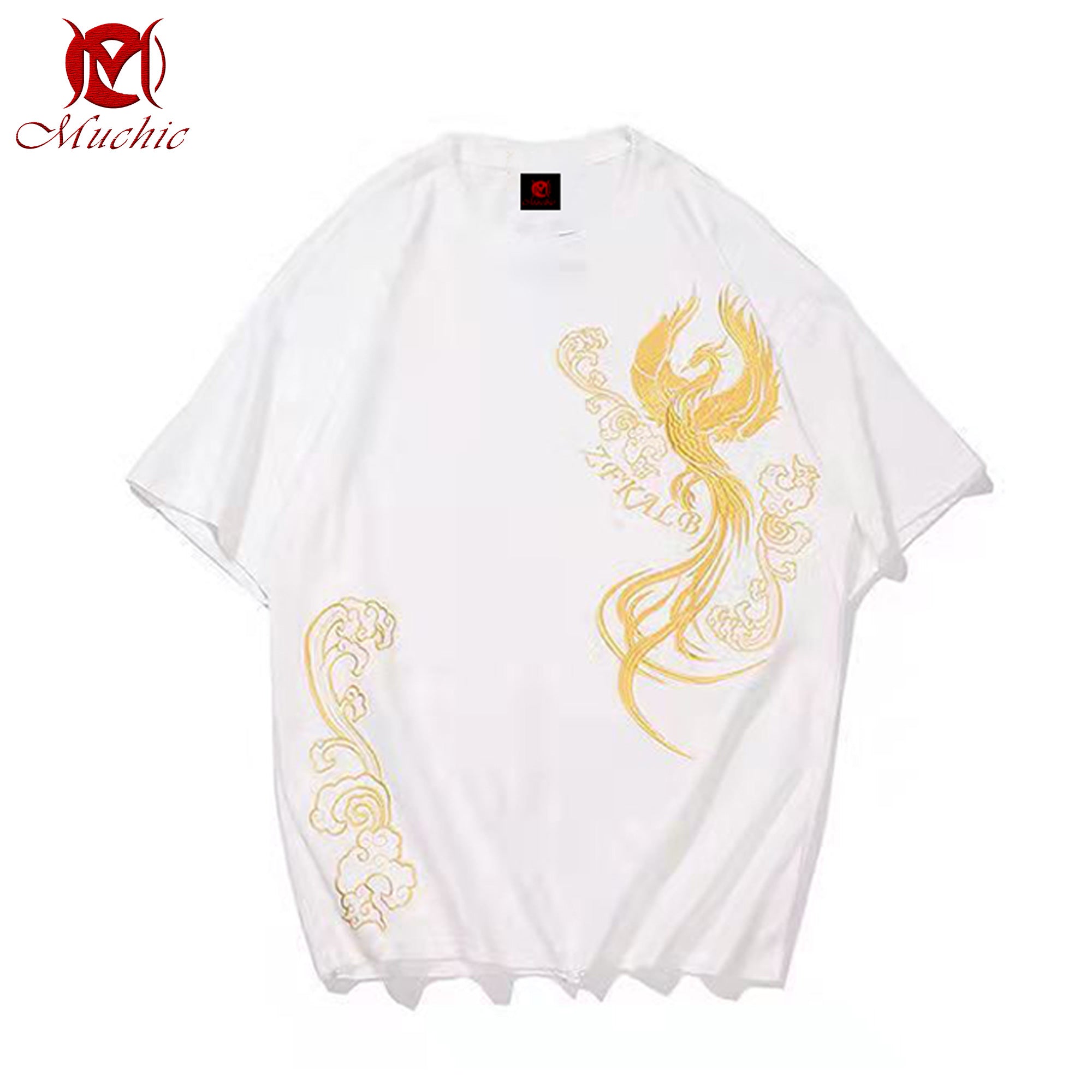 Unisex Intangible Cultural Heritage Phoenix Embroidery T-shirt(Hand Embroidery) (Duty Free)