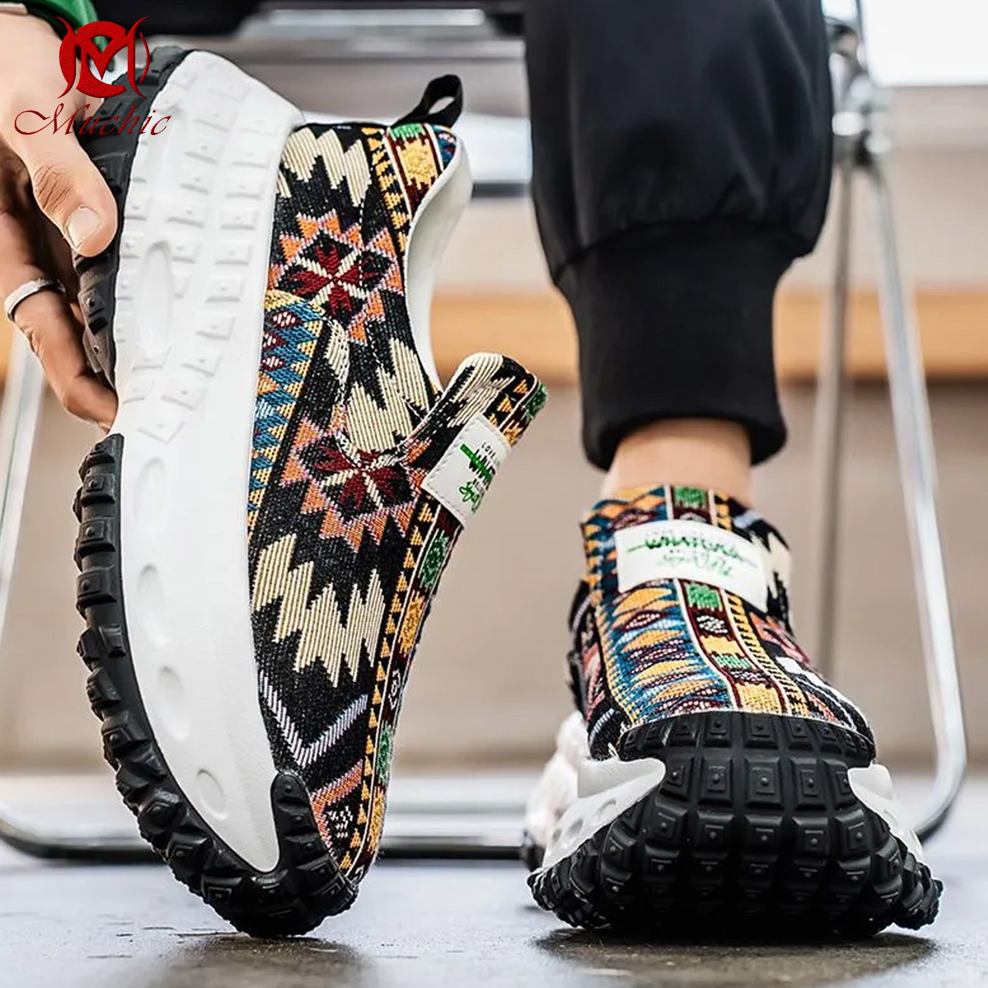 Deodorant, breathable, height-enhancing tire-soled trendy men's shoes(duty free)