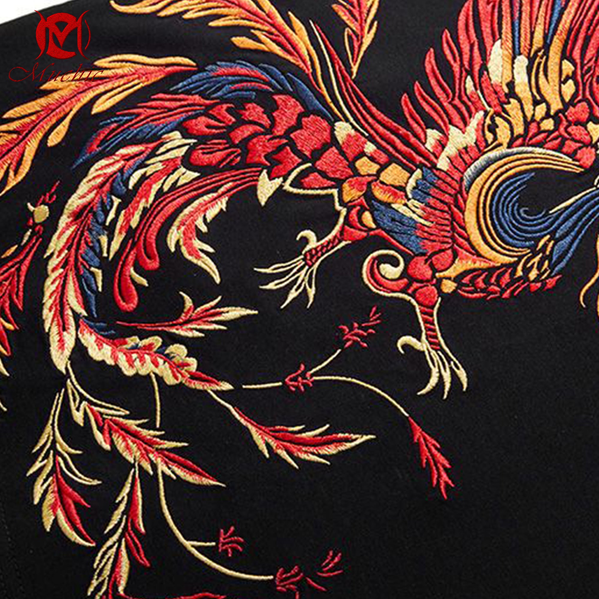 Unisex Intangible Cultural Heritage Phoenix Embroidery T-shirt(Hand Embroidered) (Duty Free)