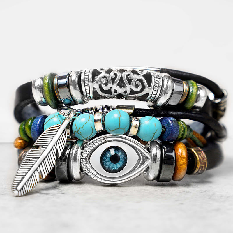 Buddha Stones Tibetan Turquoise Evil Eye Purification Bracelet(duty free)
