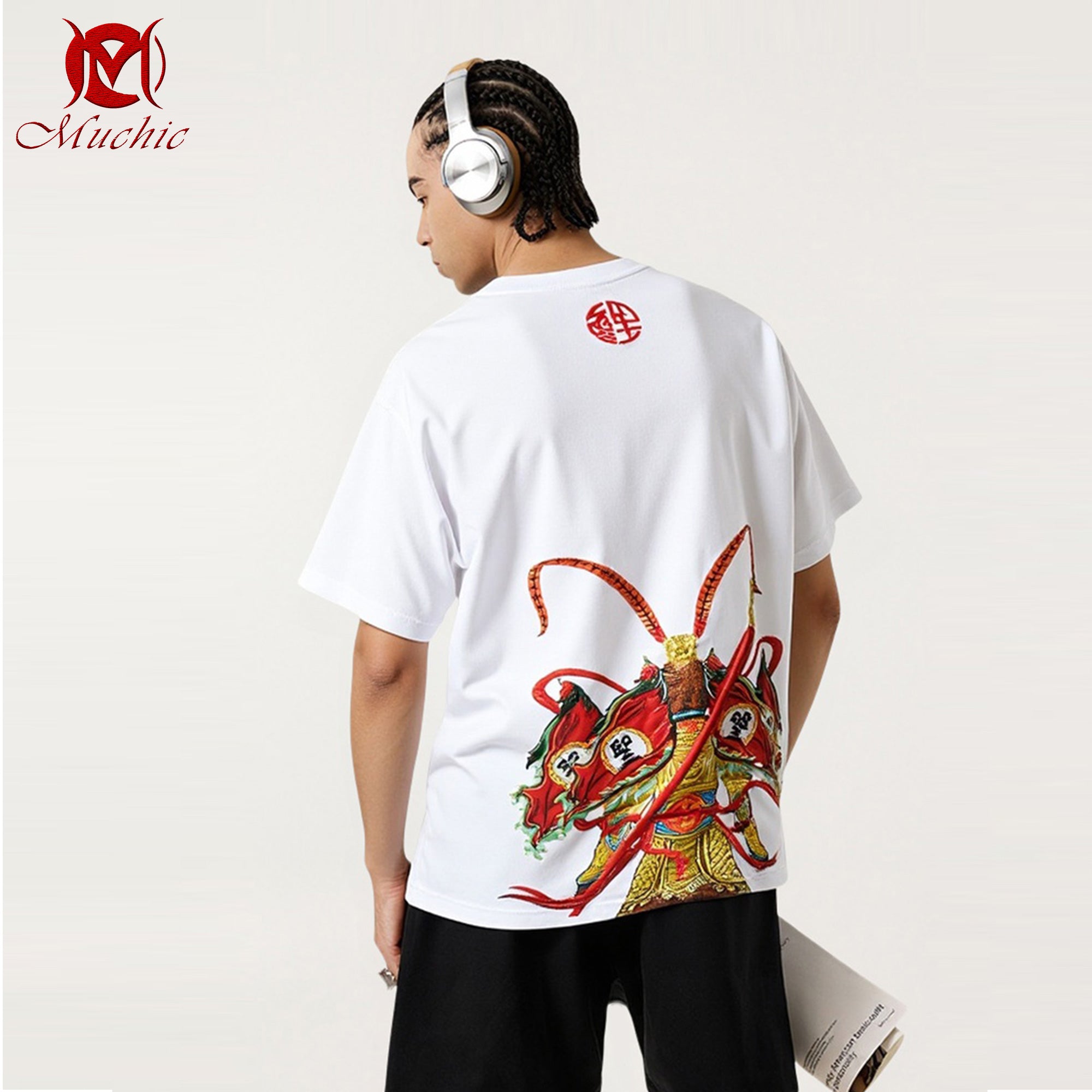 Unisex Intangible Cultural Heritage Monkey King Embroidered T-shirt (Hand Embroidery) (Duty Free)