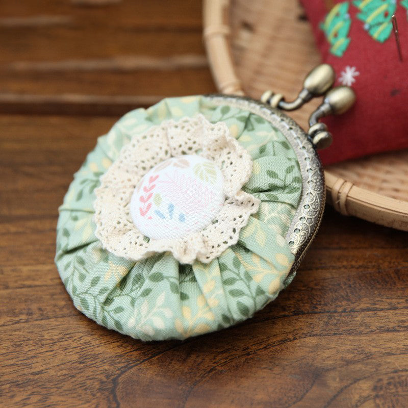 Lu Embroidery Hand-Embroidery Diy Material Bag Three-Dimensional Ribbon Embroidery Su Embroidery Homemade Embroidery Frame Purse(duty free)