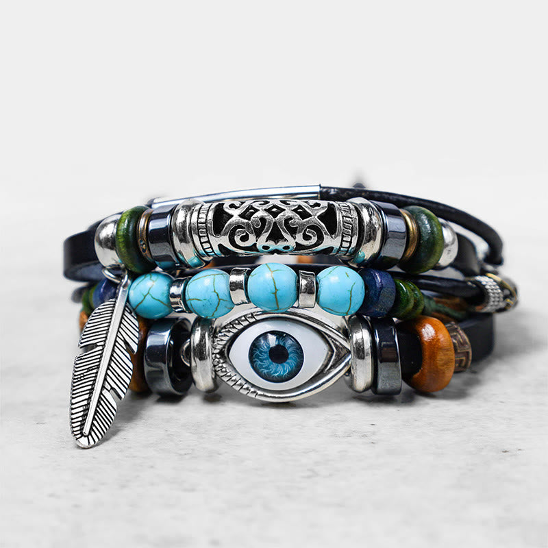 Buddha Stones Tibetan Turquoise Evil Eye Purification Bracelet(duty free)
