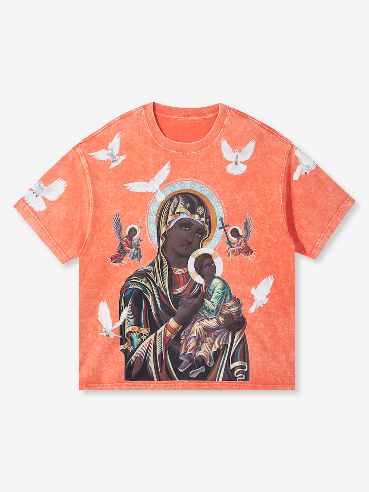 Obstacles and Dangers © Black Madonna and Child Four-Color Retro Washed T-Shirt