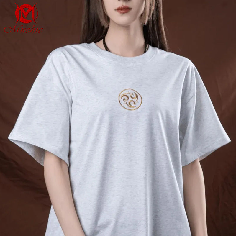 Unisex Intangible Cultural Heritage Phoenix Embroidery T-shirt(Hand Embroidered) (Duty Free)