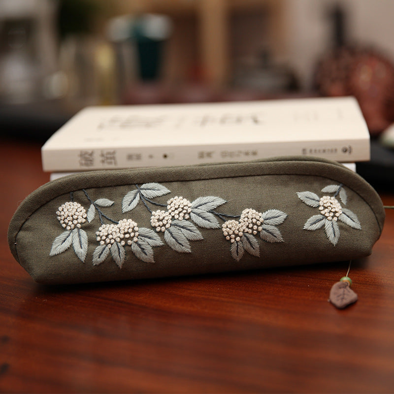 Lu Embroidery Makeup Bag Handmade Embroidery Diy Pencil Bag(duty free)