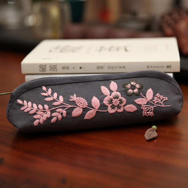 Lu Embroidery Makeup Bag Handmade Embroidery Diy Pencil Bag(duty free)