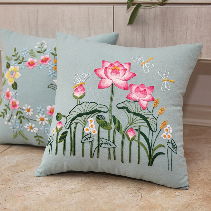 Handmade Three-Dimensional Embroidery Diy Material Embroidery Pillow(duty free)