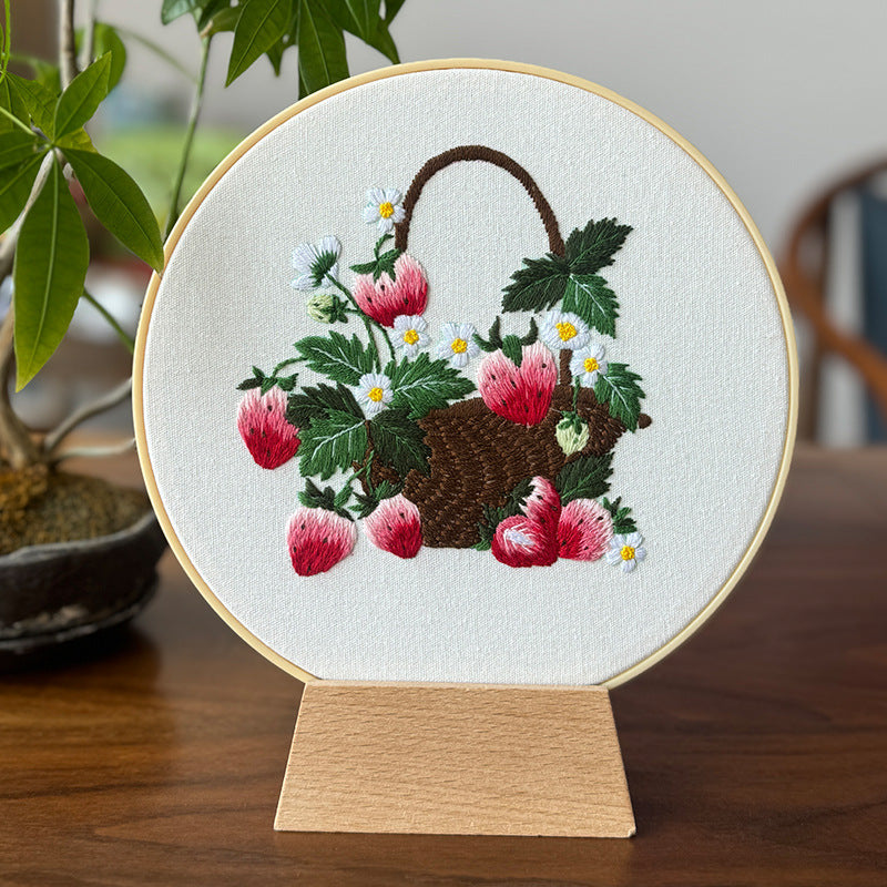 Lu Embroidery Fruit Embroidery Diy Material Bag Cartoon Fabric Decoration Hanging Painting(duty free)