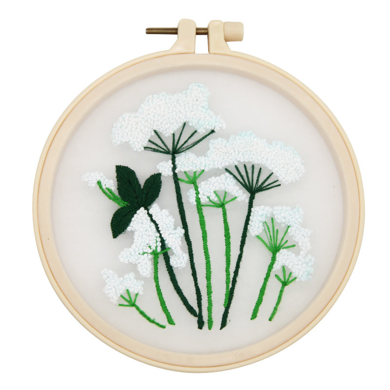 Handmade Mesh Embroidery Diy Hanging Painting European Transparent Yarn Embroidery Needlework Set(duty free)