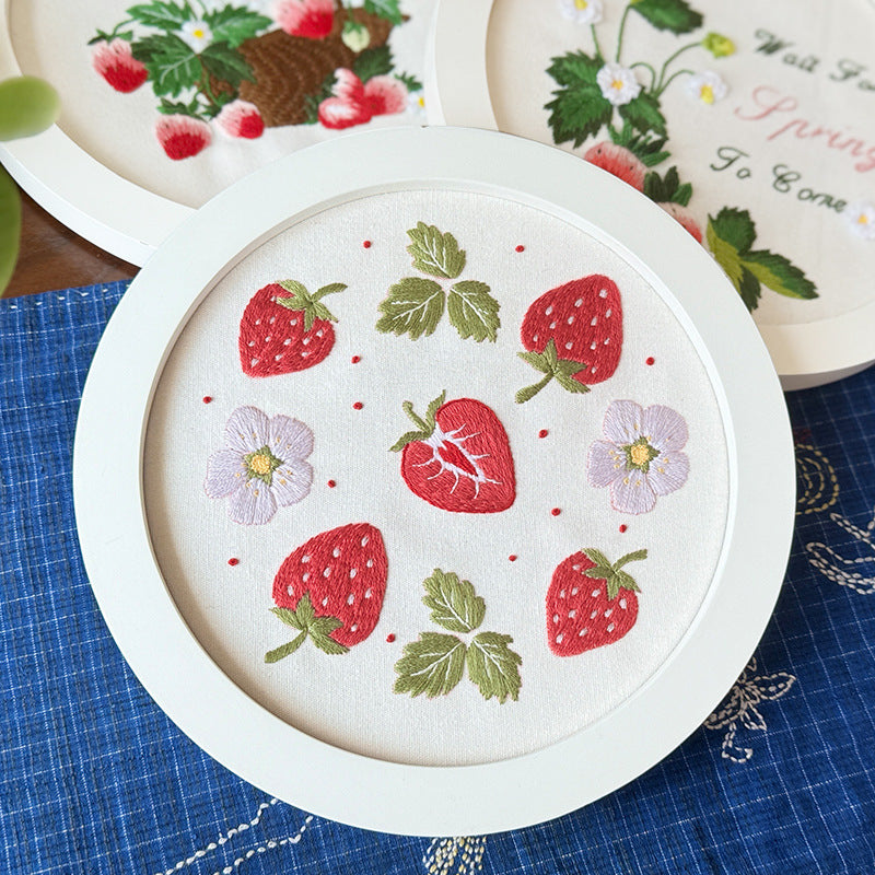 Lu Embroidery Fruit Embroidery Diy Material Bag Cartoon Fabric Decoration Hanging Painting(duty free)