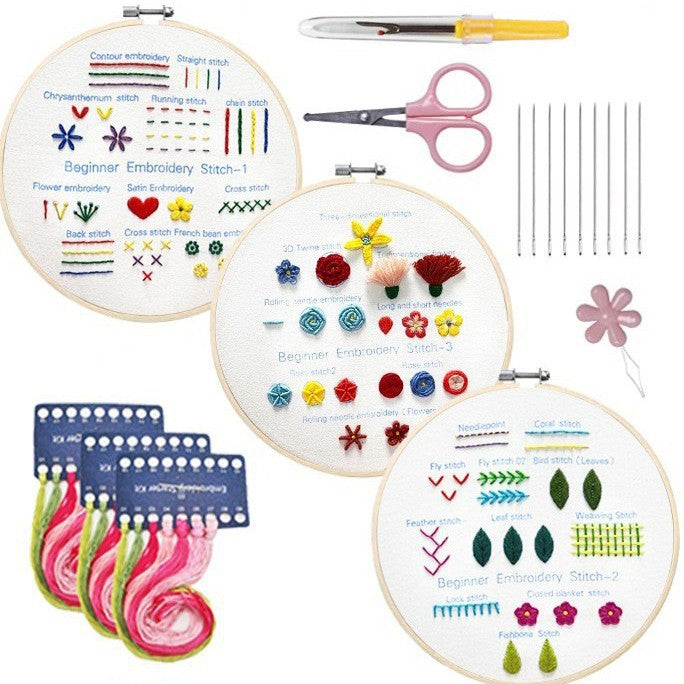 Lu Embroidery Diy Novice Teaching Material Pack Handmade Needle And Thread Set(duty free)