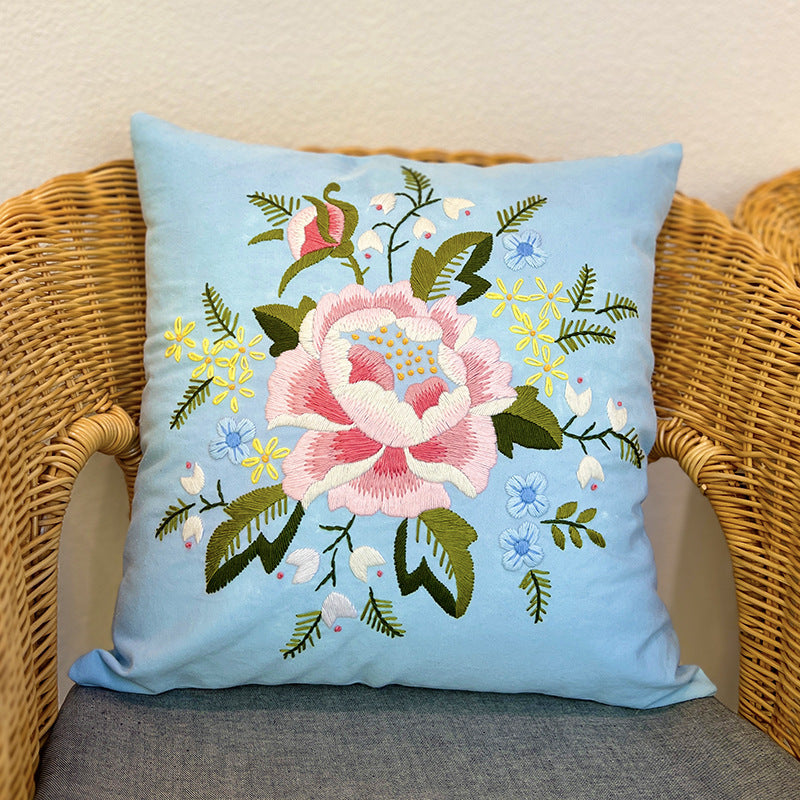 Handmade Three-Dimensional Embroidery Diy Material Embroidery Pillow(duty free)