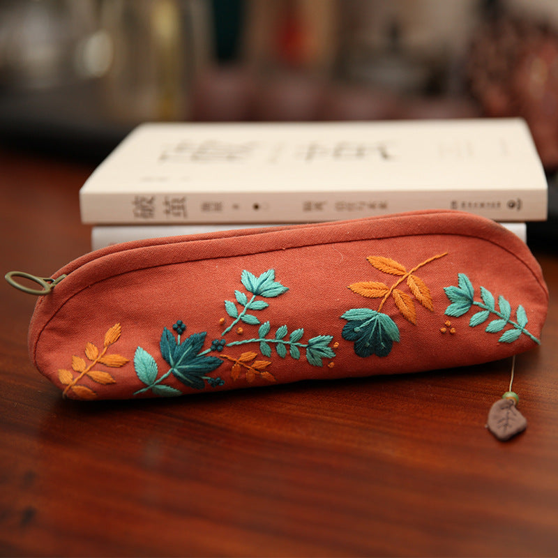 Lu Embroidery Makeup Bag Handmade Embroidery Diy Pencil Bag(duty free)