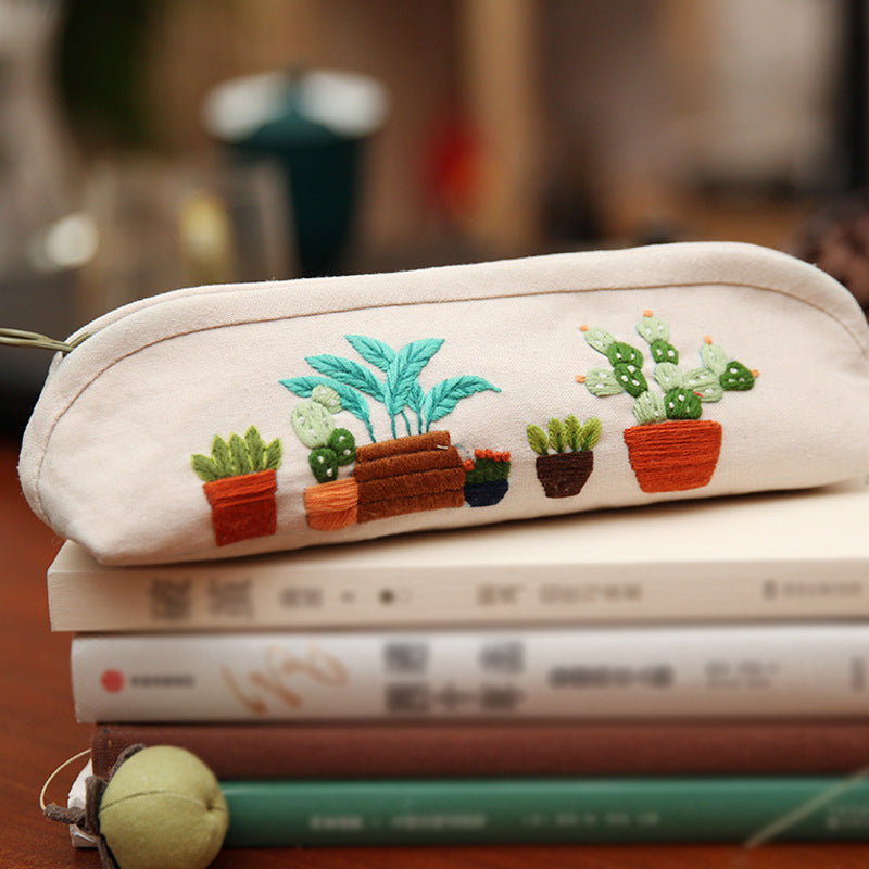 Lu Embroidery Makeup Bag Handmade Embroidery Diy Pencil Bag(duty free)