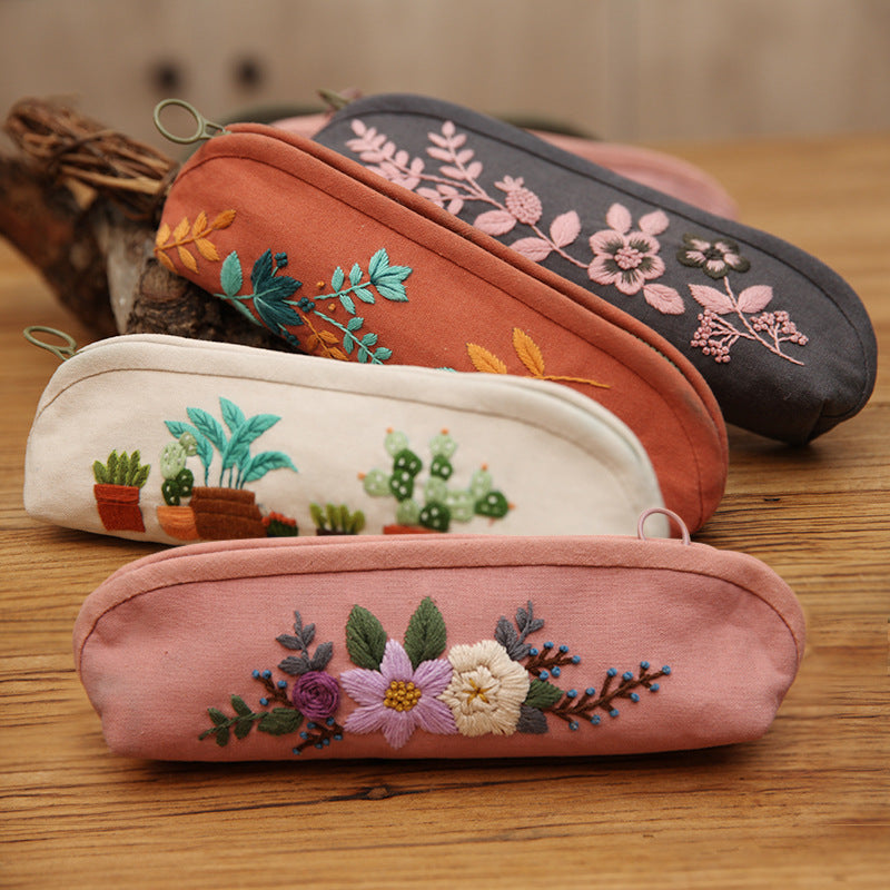 Lu Embroidery Makeup Bag Handmade Embroidery Diy Pencil Bag(duty free)