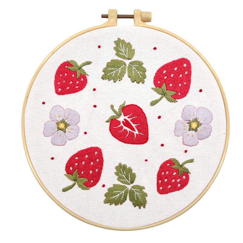 Lu Embroidery Fruit Embroidery Diy Material Bag Cartoon Fabric Decoration Hanging Painting(duty free)