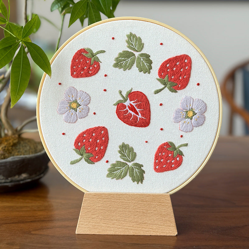 Lu Embroidery Fruit Embroidery Diy Material Bag Cartoon Fabric Decoration Hanging Painting(duty free)