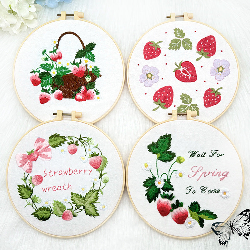 Lu Embroidery Fruit Embroidery Diy Material Bag Cartoon Fabric Decoration Hanging Painting(duty free)