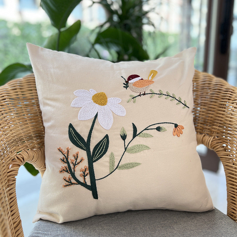 Handmade Three-Dimensional Embroidery Diy Material Embroidery Pillow(duty free)